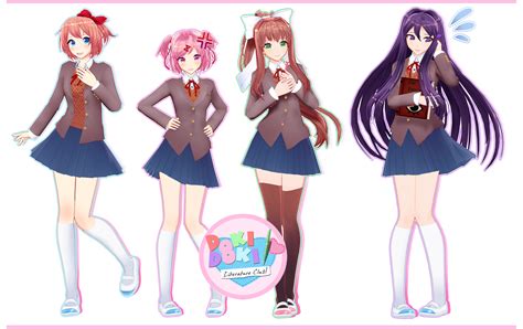 "What is the name of the song that plays during the credits of <b>DDLC</b>? In lowercase, 2 words". . Ddlc mmd models